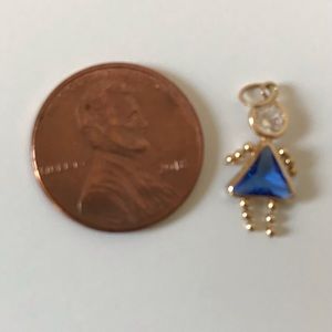 14K Gold Birthstone Girl Children Charms pendant
